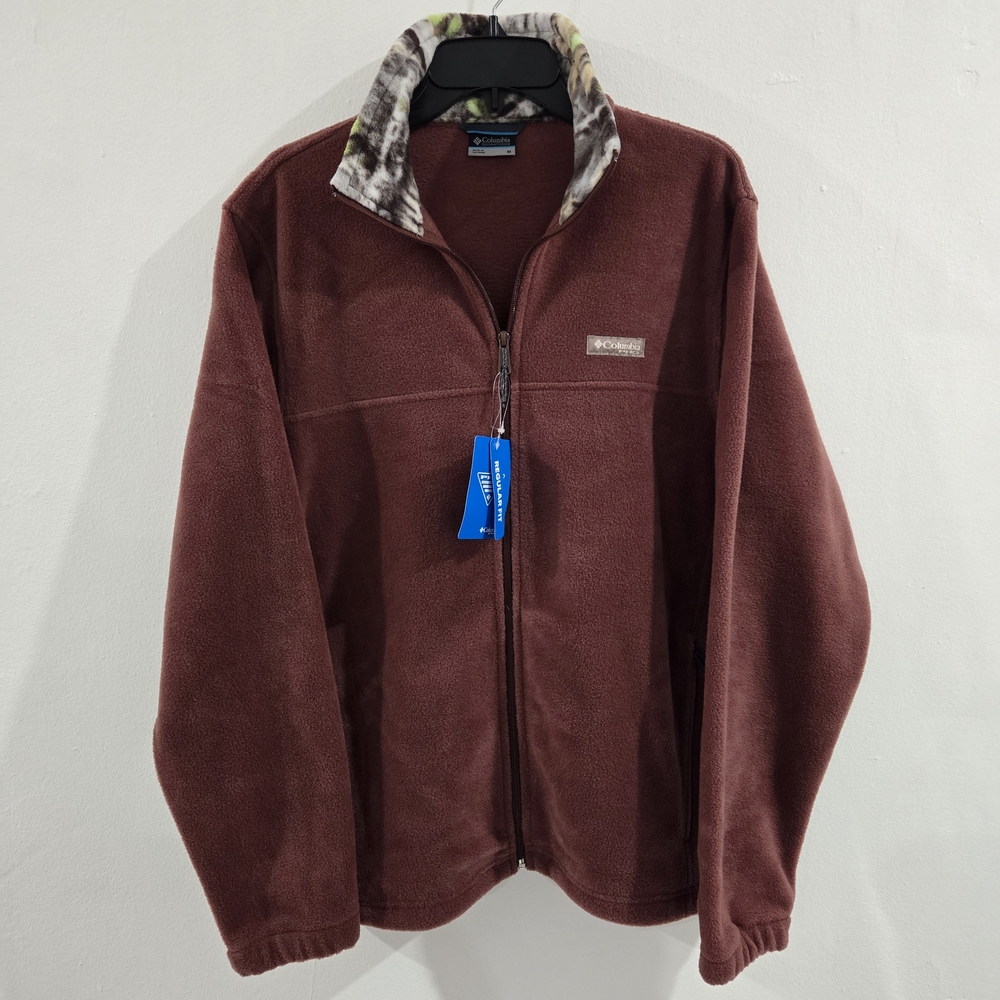 Columbia Jacket Fleece Like Shell Performance Hunting Wine Men Size M Full Zip - Picture 15 of 16
